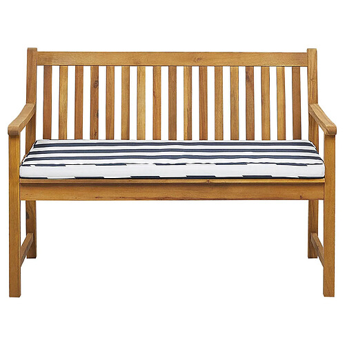 Beliani Banc avec coussin d'assise VIVARA avec coussin Bois d'acacia certifié 120 cm Bleu marine