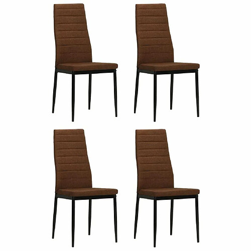 Maison Chic Lot de 4 Chaises à manger,Chaise pour cuisine marron tissu -MN54845