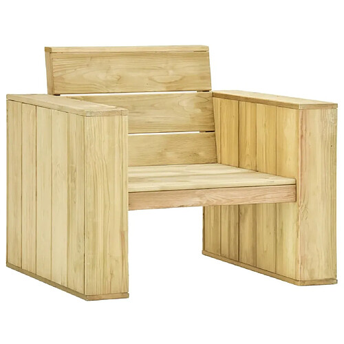 Maison Chic Lot de 2 Chaises de jardin,Fauteuil d'extérieur 89x76x76 cm Bois de pin imprégné -MN78306