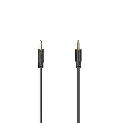 HAMA Câble audio "Flexi-Slim", jack mâle 3,5 mm/f. mâle, doré, noir, 0,75 m