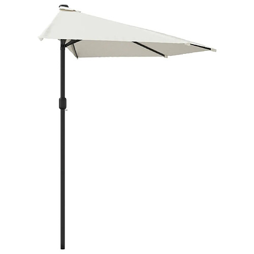 Helloshop26 Parasol de balcon avec mât en aluminium 300 x 150 cm demi sable 02_0008305