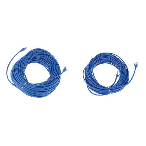 2 Pièces 20M + 30M Cordon de Connexion Cat5e Câble Ethernet Réseau Internet LAN RJ45 UTP