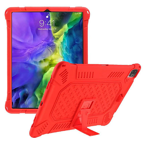 Coque en TPU + Silicone Antichoc avec béquille rouge pour votre Apple iPad Pro 12.9 pouces 2018/2020/2021