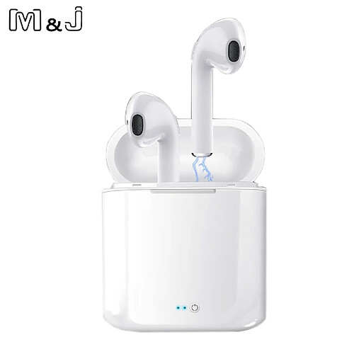 GUPBOO i7s TWS Mini casque sans fil Bluetooth Écouteurs intra-auriculaires stéréo avec micro de boîtier de charge pour tous les téléphones intelligents non i10 i9 i13 i14