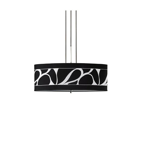 Luminaire Center Suspension Manhattan Chrome poli, blanc givré