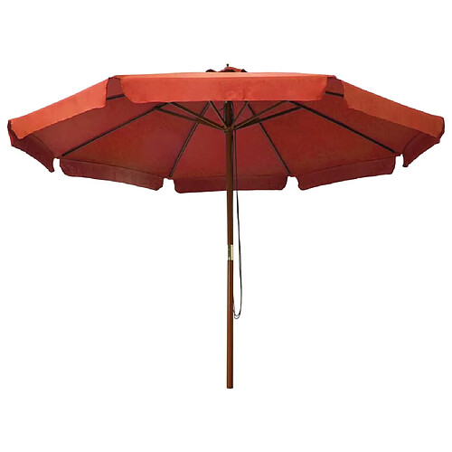 Helloshop26 Parasol avec mât en bois 330 cm orange 02_0008124