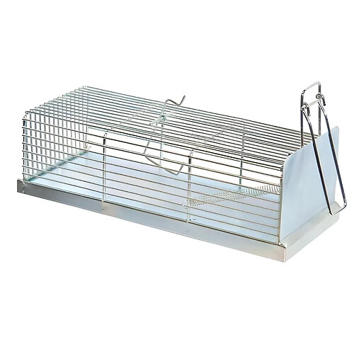 Visiodirect Piège pour Rats, Cage de Piège à Rats en Zinc coloris Gris - 29 x 12 x 9 cm