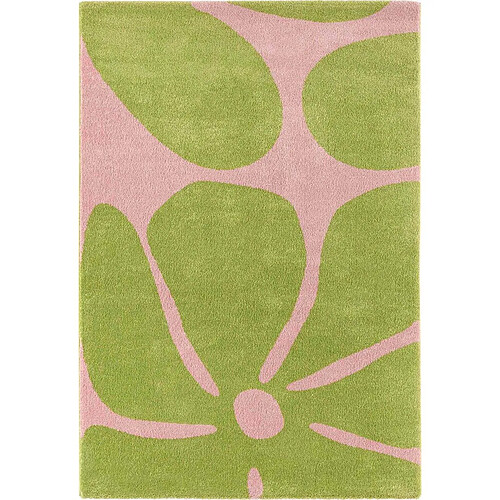 Jardindeco Tapis intérieur à poils longs Swing 385 vert 160 x 230 cm.