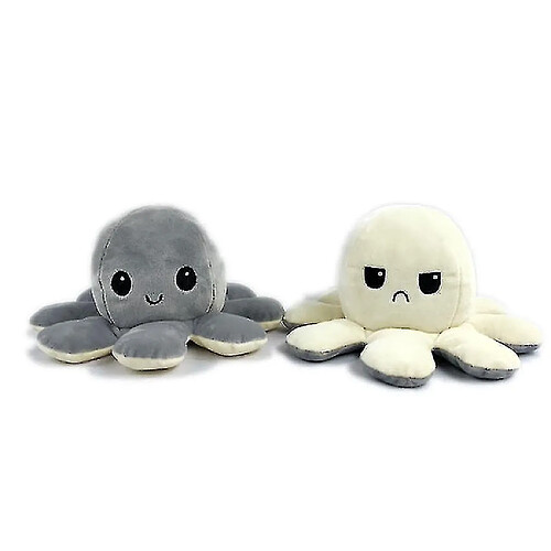 Universal Flip octopus réversible Toygray en peluche / blanc