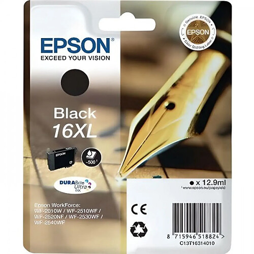 Cartouche d'Encre - Imprimante EPSON 16 XL Noir - Stylo Plume (C13T16314022)