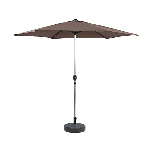 Habitat Et Jardin Parasol jardin droit Alu Sol - Rond - Ø 3m - Taupe - Avec pied à lester