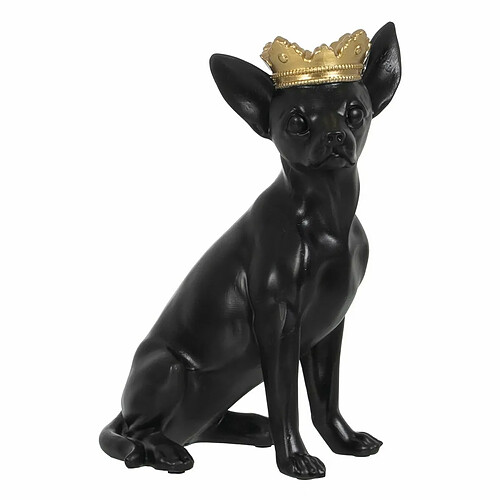 BigBuy Home Figurine Décorative Noir Doré Chien 17 x 11,7 x 25,5 cm