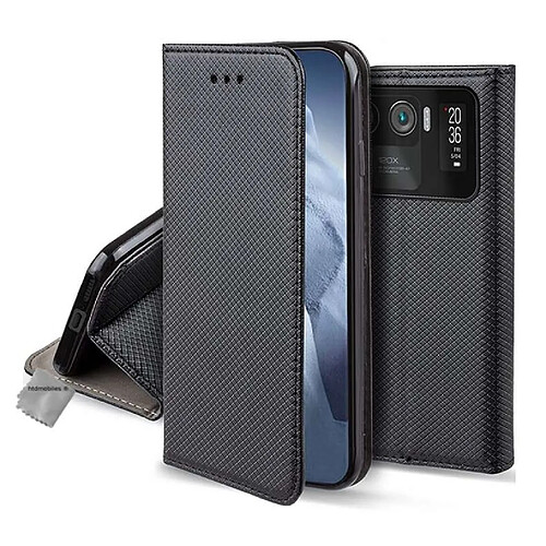 Htdmobiles Housse etui portefeuille avec coque intérieure en silicone pour Xiaomi Mi 11 Ultra 5G + film ecran - NOIR MAGNET