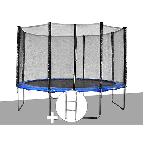 JARDIéco Kit trampoline Jardideco Cronos Ø 3,66 m Bleu + Echelle