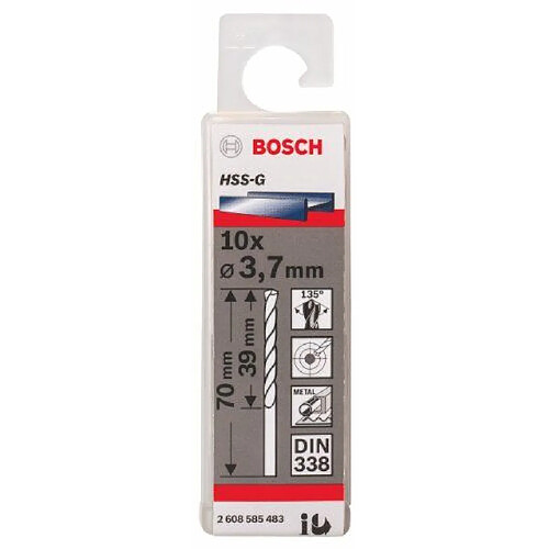 Bosch 2608585483 Foret à métaux HSS-G standard DIN 338 Ø 3,7 mm 10 pièces