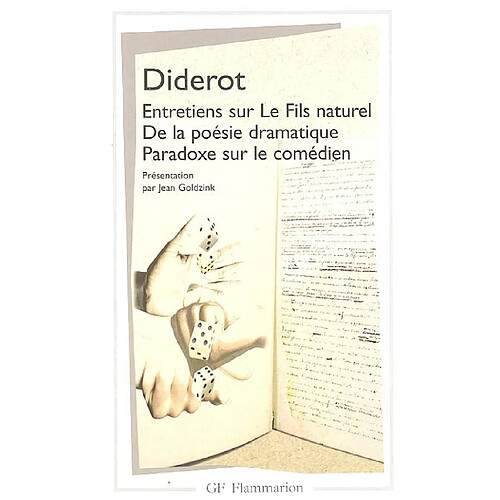 Entretiens sur le fils naturel. De la poésie dramatique. Paradoxe sur le comédien · Occasion