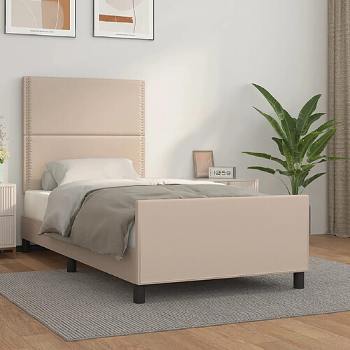 vidaXL Cadre de lit sans matelas cappuccino 90x190 cm similicuir