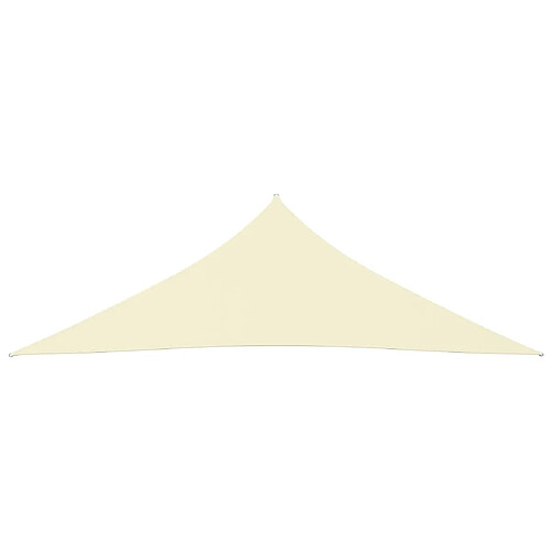 Helloshop26 Voile toile d'ombrage parasol tissu oxford triangulaire 3,5 x 3,5 x 4,9 m crème 02_0009806