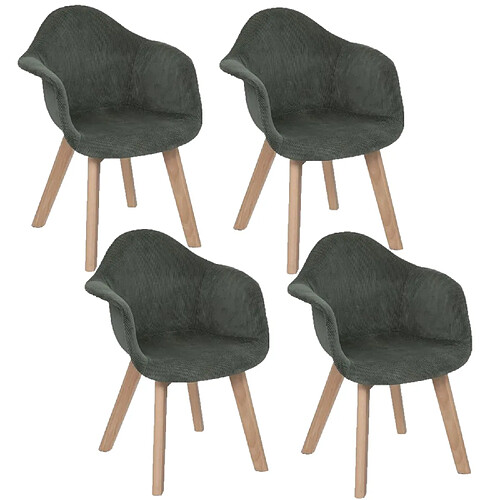 Toilinux Lot de 4 Chaises pour enfant Lena avec Accoudoirs - Rose