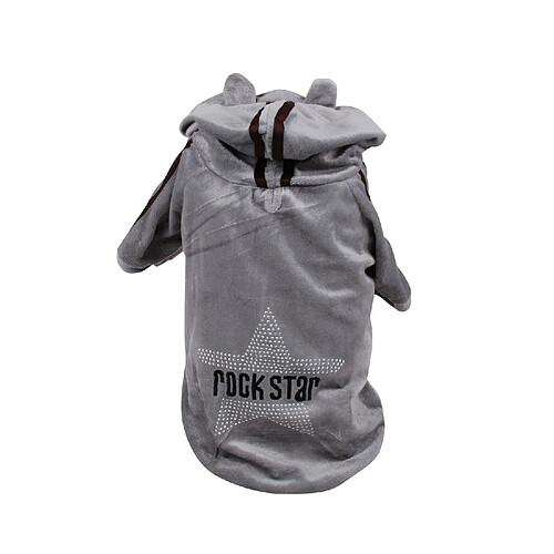 Dogi Sweat à capuche pour chien Rock Star - Taille S - Gris