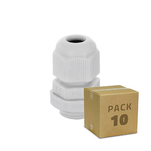 Ledkia Pack de 10 Presse-Étoupes Nylon IP68 Différentes Tailles PG07