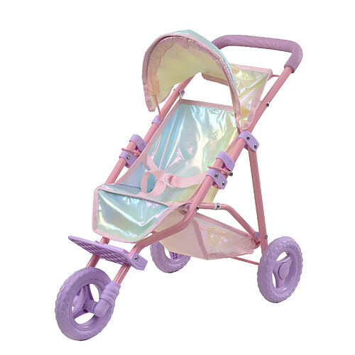 Olivia's Little World Par Teamson Kids Dreamland Landau Poussette Jouet Pour Poupées avec Rangement Pour Enfants, Multicolore Irisé OL-00016