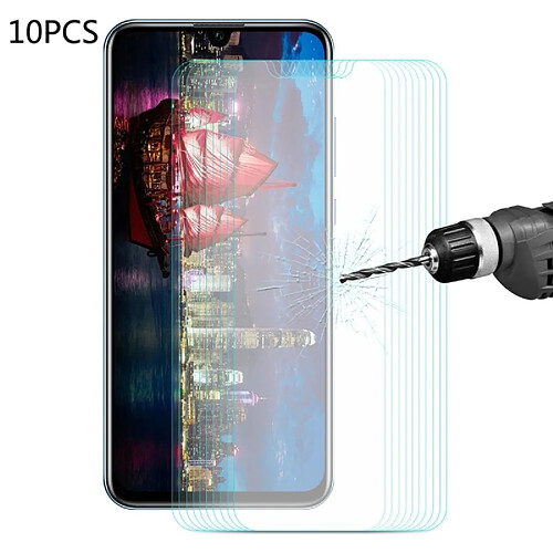 Wewoo Film de verre trempé à bord incurvé pour PCS 10 PCS 0.26mm 9H 2.5D pour HuHonor 10 Lite