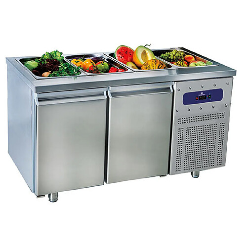 Saladette Avec 2 Portes GN 1/1, 4X GN 1/1 H 150 mm, -2°/+8°C - Mastro