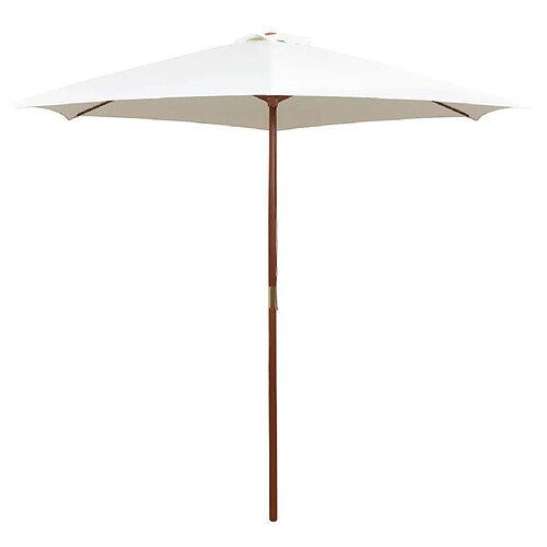 vidaXL Parasol avec poteau en bois 270 x 270 cm Blanc crème