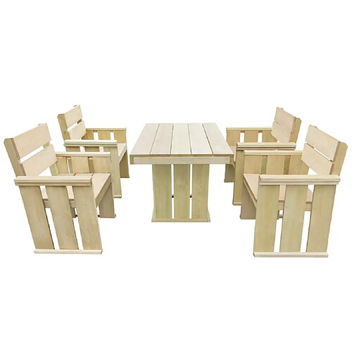 vidaXL Ensemble à manger d'extérieur 5 pcs Bois de pin imprégné