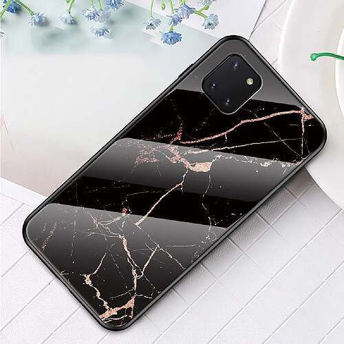 Coque en TPU motif de grain de marbre noir/or pour votre Samsung Galaxy A81/Note 10 Lite