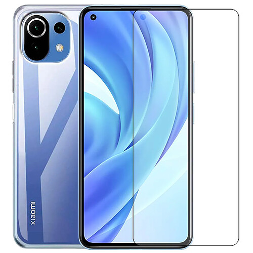 Visiodirect Coque de protection souple silicone transparente + Lot de 2 Verre trempé pour Xiaomi 11 Lite 5G 6.55"