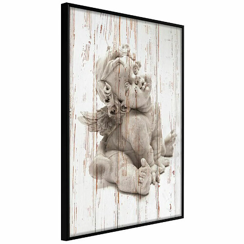 Paris Prix Affiche Murale Encadrée Winged Baby 20 x 30 cm Noir