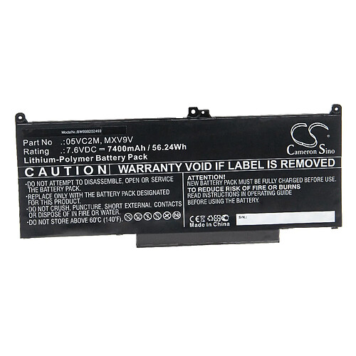 vhbw Batterie compatible avec Dell Latitude 7300-P99G, 7400, 7400-8N6DH ordinateur portable Notebook (7400mAh, 7,6V, Li-polymère)