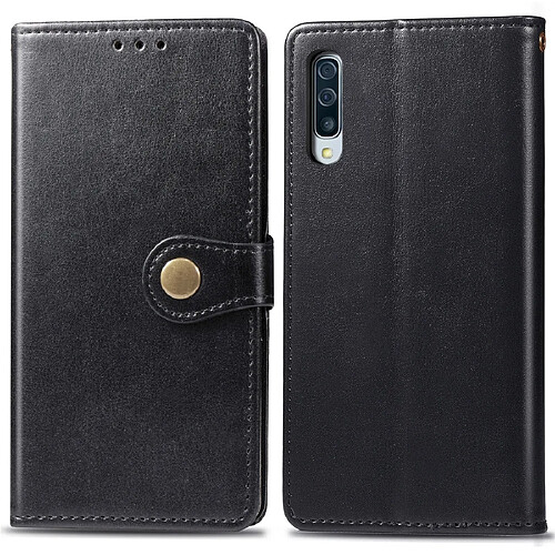 Wewoo Housse Coque Etui en cuir de protection pour téléphone portable avec boucle photocadre photo et fente carteportefeuille et support Galaxy A50 noir