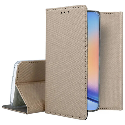 Htdmobiles Housse pour Samsung Galaxy A35 5G - etui coque pochette portefeuille + film ecran - OR MAGNET