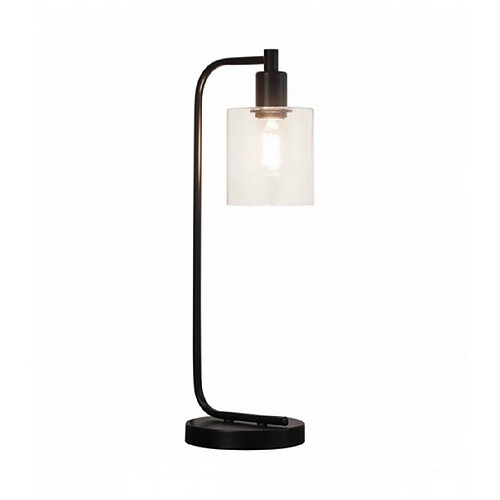 Endon Lampe de table Toledo en Acier , noir mat et Verre transparent