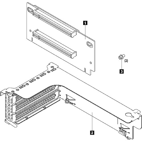 Lenovo ThinkSystem SR550/SR590/SR650 x16/x8 PCIe FH Riser 1 Kit Kit de montage