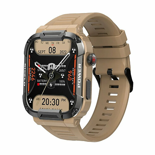 Mk66 Montre Intelligente Extérieure Bluetooth Appel Musique Jouer Moniteur De Fréquence Cardiaque Santé Sport Bracelet Jaune