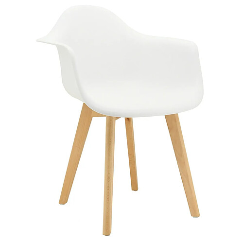 Aubry Gaspard Fauteuil en polypropylène et bois de hêtre Blanc.