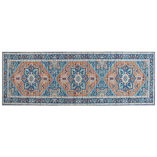 Beliani Tapis bleu et orange 70 x 200 cm RITAPURAM