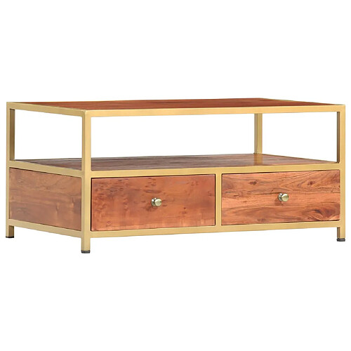 vidaXL Table basse 90 x 50 x 40 cm Bois d'acacia massif