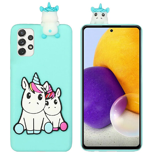 Coque en TPU antichoc, avec décoration de figurines 3D Cheval en couple pour votre Samsung Galaxy A73 5G