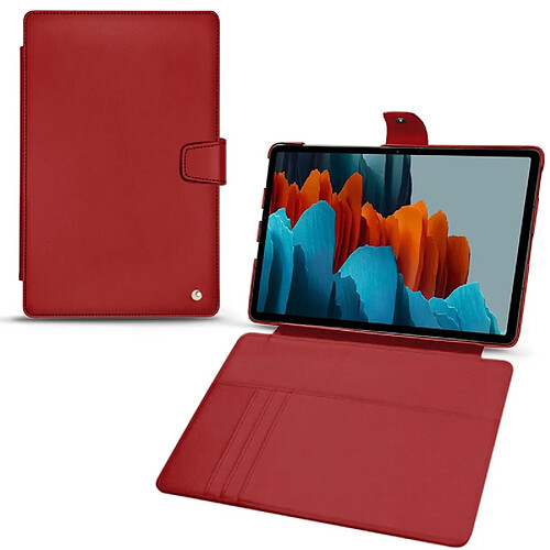 Housse cuir Samsung Galaxy Tab S7 - Rabat portefeuille - Rouge ( Nappa - Pantone #d50032 ) - NOREVE