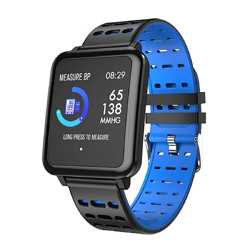 Wewoo Bracelet connecté T2 1.3 pouces Écran couleur TFT IPS Smart IP67 ÉtancheRappel d'appel de soutien / Surveillance du rythme cardiaque / sommeil / Rappel sédentaire / de la pression artérielle / de l'oxygène sanguin Bleu