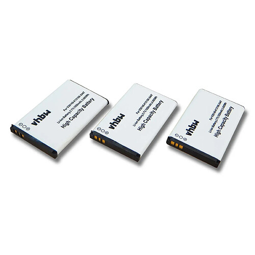 Lot de 3 batteries vhbw 1050mAh pour téléphone sans fil Siemens Gigaset SL910, SL910A, SL910H comme V30145-K1310K-X447, V30145-K1310K-X447-0-HY