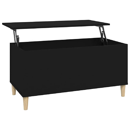 ComfortXL Table Basse Noir 90x44,5x45 Cm Bois D'ingénierie