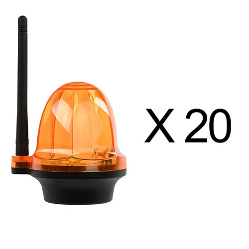 Pack de 20 Feu clignotant portail et garage 12 24 220V, LED d’alarme YET6139 sans fil Orange lumière stroboscopique pour l’automatisation portail électrique porte de Garage volet roulant