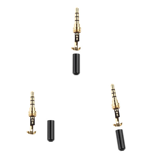 3pcs Tête pour Écouteur Jack Stéréo Audio Mâles 3.5mm Audio Casque + Couverture