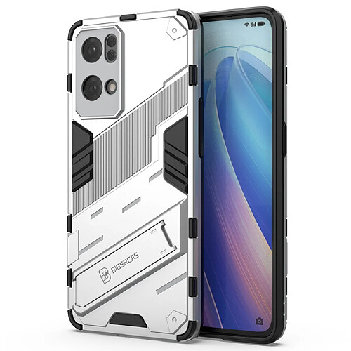 Coque en TPU anti-griffes, anti-choc avec béquille, argent pour votre Oppo Reno7 Pro 5G